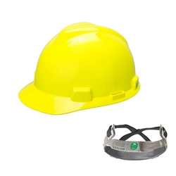 MSA Cap V-Gard Elite, 4PT Unvented Push-Key-Suspension