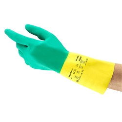 ALPHATEC® Bi-colour double dipped natural rubber & neoprene glove,with flocked lining