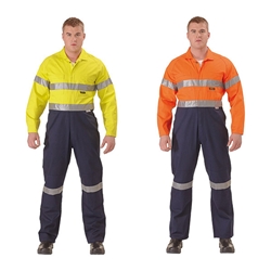 Bisley Hi-Vis Lightweight Hoop Tape Overalls