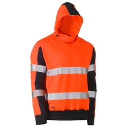 Bisley Taped Hi Vis Stretchy Fleece Hoodie
