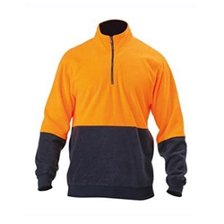 Bisley 2 Tone Hi Vis 1/4 Zip Polar Fleece