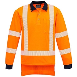 Syzmik Mens TTMC-W Segmented 100% Polyester L/S Polo 175gsm