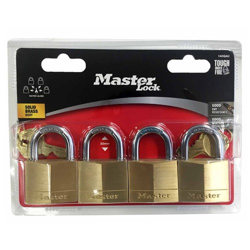 Padlock Diamond Brass 40x22 4pk 140QAU