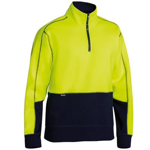 Bisley 2 Tone Hi Vis 1/4 Zip Fleece Pullover
