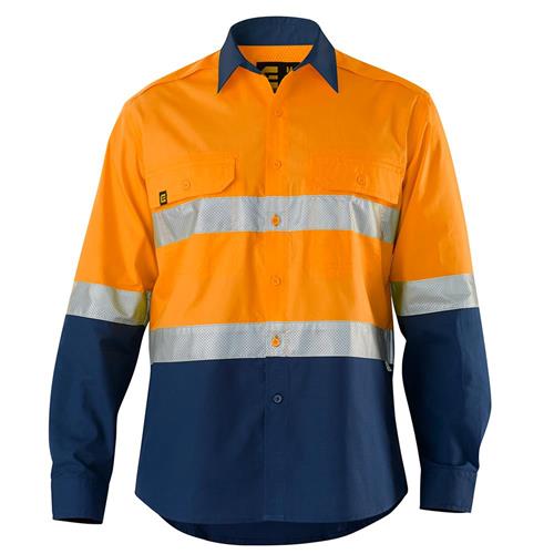 ELEVEN Workwear AeroCOOL Spliced Hi-Vis 3M™ 'Hoop' Taped L/S Shirt
