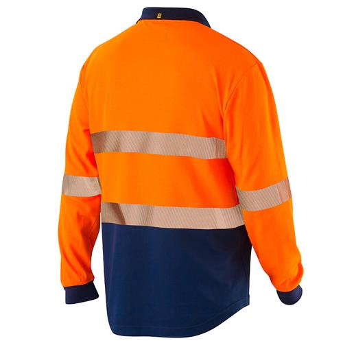 ELEVEN Workwear Spliced Hi-Vis Segmented 'Hoop' Taped L/S Polo Shirt