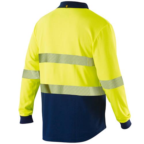 ELEVEN Workwear Spliced Hi-Vis Segmented 'Hoop' Taped L/S Polo Shirt