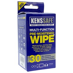 KENSSAFE™ Pre-Moistened Lens Cleaning Wipes (Bx 30) KENT30