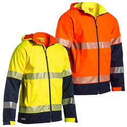 Bisley 3M Taped 2 Tone Hi Vis Ripstop Soft Shell Jacket with Hood