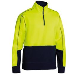 Bisley 2 Tone Hi Vis 1/4 Zip Fleece Pullover