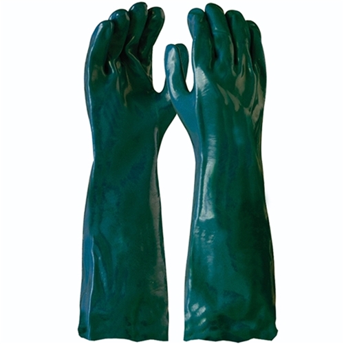Glove (OS) Glove 45cm Double Dip Green Sand Finish Large