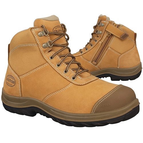 Oliver Zip-Sided Ankle Safety Boot - Wheat