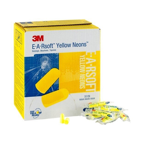 3M E-A-R Yellow Neon Disposable Earplug -Regular Box of 200