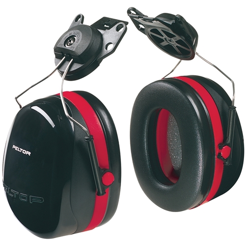 3M™ PELTOR™ Optime™ III Helmet Attach Earmuff H540P3GS/E, Black and Red, Class 5 SLC80 30dB