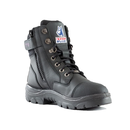Steel Blue Women's Southern Cross® Zip Steel Toe Scuff Cap Safety Boots - Black