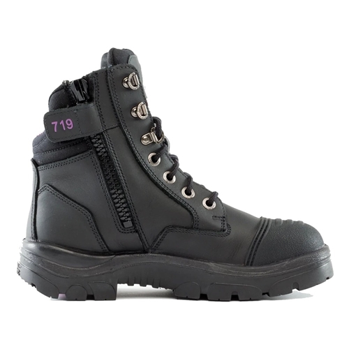 Steel Blue Women's Southern Cross® Zip Steel Toe Scuff Cap Safety Boots - Black