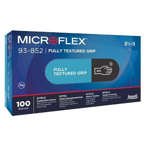 Ansell Microflex 93-852 Black Nitrile Disposable Glove