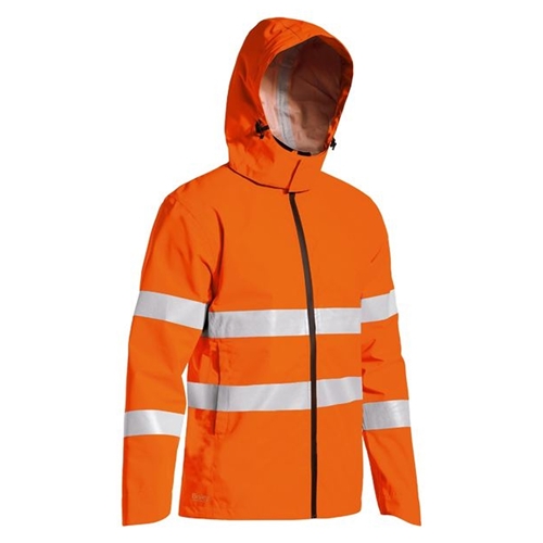 Bisley Taped Hi Vis Lightweight Mini Ripstop Jacket w/ Concealed Hood