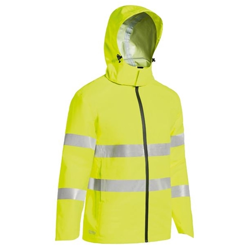 Bisley Taped Hi Vis Lightweight Mini Ripstop Jacket w/ Concealed Hood