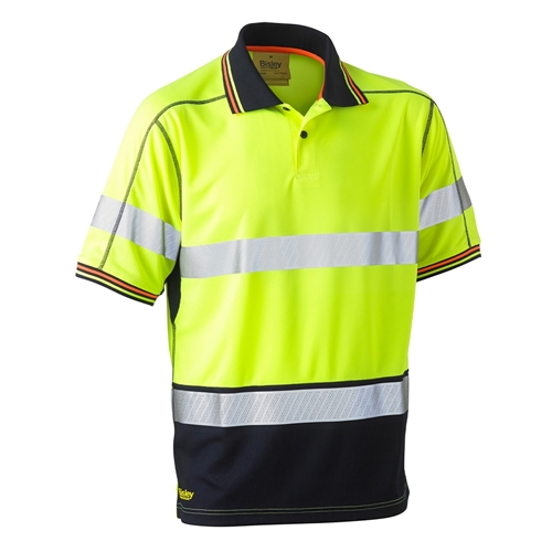 Bisley S/S Taped 2 Tone Hi Vis Polyester Mesh Polo Shirt