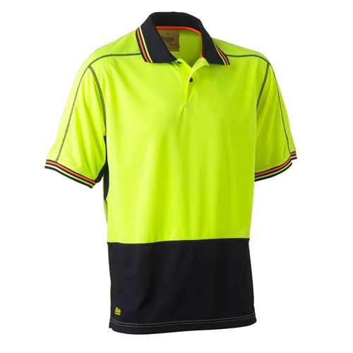 Bisley S/S 2 Tone Hi Vis Polyester Mesh Polo Shirt