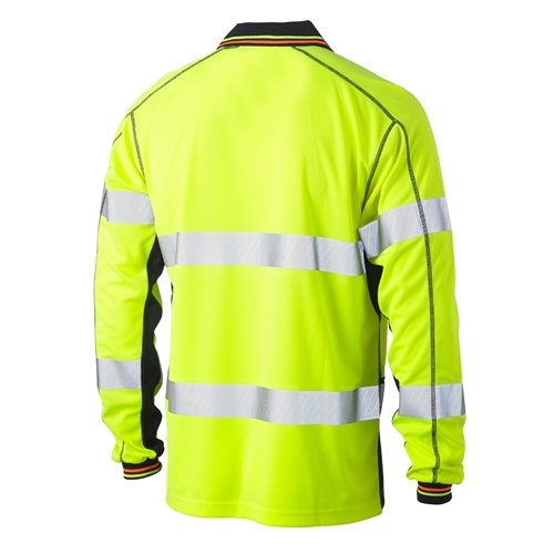 Bisley L/S Taped 2 Tone Hi Vis Polyester Mesh Polo Shirt