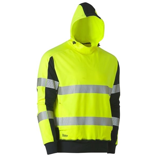 Bisley Taped Hi Vis Stretchy Fleece Hoodie