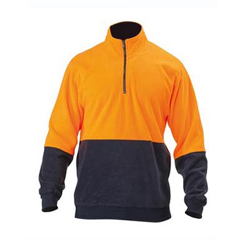 Bisley 2 Tone Hi Vis 1/4 Zip Polar Fleece