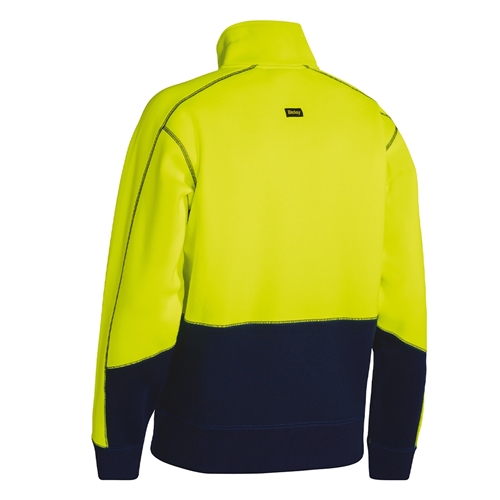 Bisley 2 Tone Hi Vis 1/4 Zip Fleece Pullover
