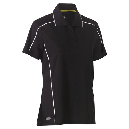 Bisley Womens Cool Mesh Polo Shirt with Reflective Piping