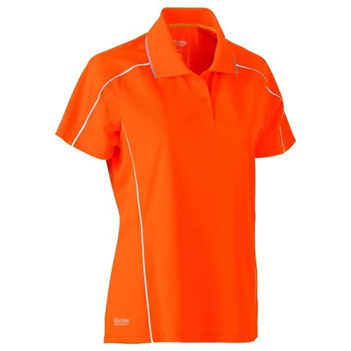 Bisley Womens Cool Mesh Polo Shirt with Reflective Piping