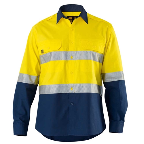 ELEVEN Workwear AeroCOOL Spliced Hi-Vis 3M™ 'Hoop' Taped L/S Shirt