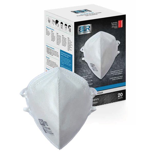 Blue Rapta Disposable P2 Flat Fold Mask (Bx 20) 20027165