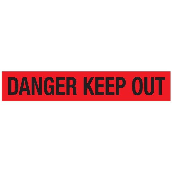 Danger Keep Out Tape / Red Tape Black Text 100mm x 300mtr