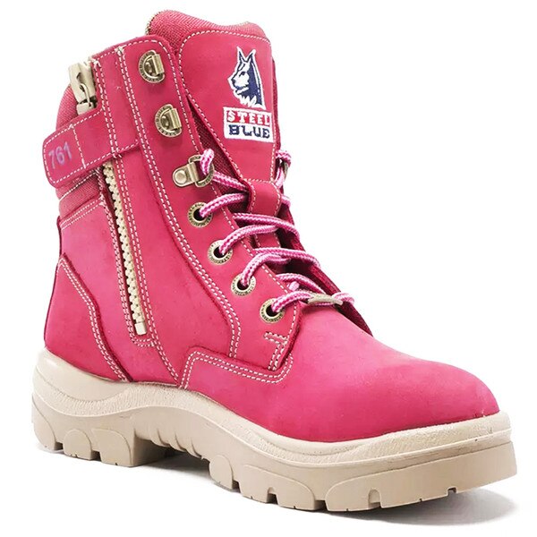 Steel Blue Women's Southern Cross 150mm Zip Safety Boots 512761 PINK