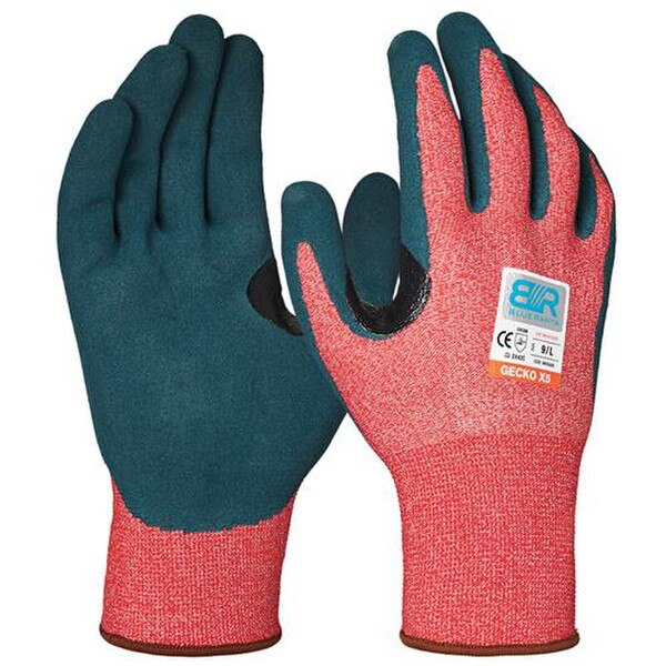 Blue Rapta 'GECKO X5' Cut Resistant Latex Foam Palm Gloves BRX5GEK