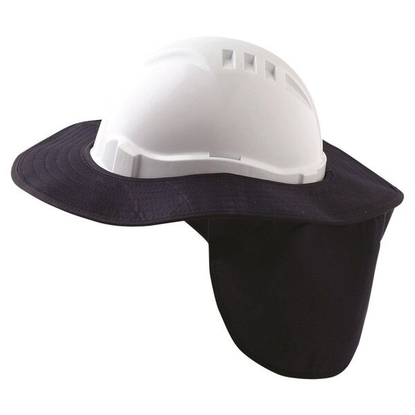 Pro Choice Detatchable Hard Hat Brim with Neck Flap Blue